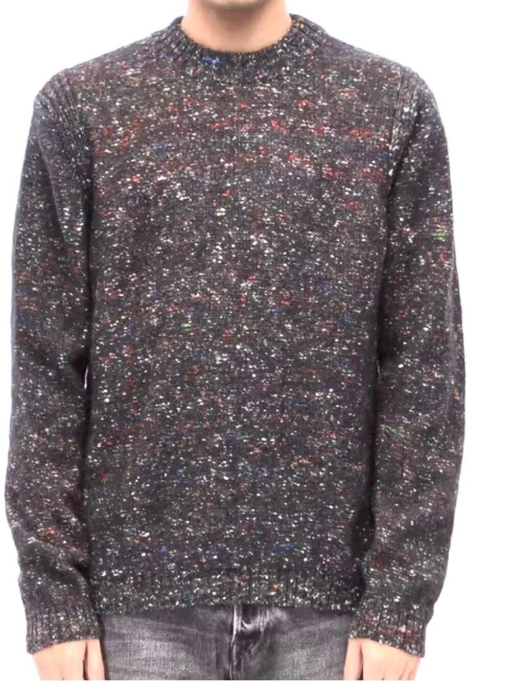 PS Paul Smith Wool Blend Speckled multicolored Crewneck Flecked Knit Sweater XS